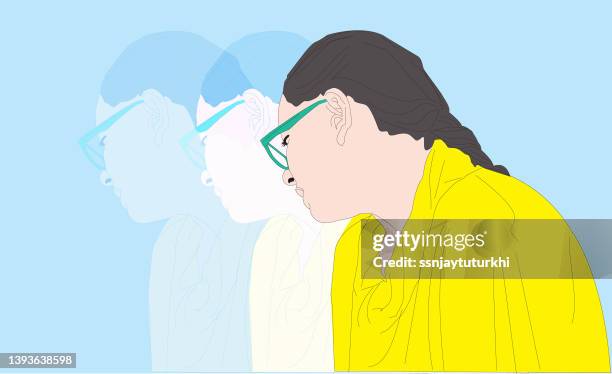 two students - two students working stock illustrations