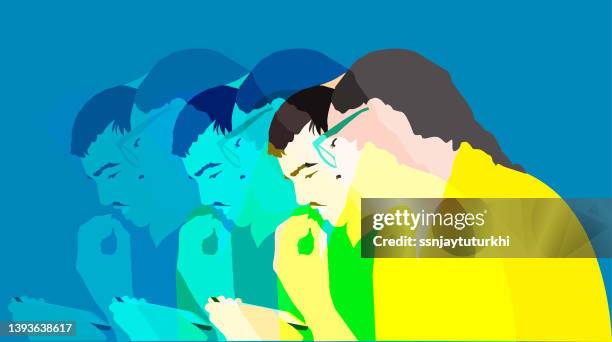 two students - human gender stock illustrations