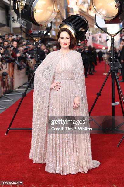 Michelle Dockery attends the world premiere of "Downton Abbey: A New Era" at Cineworld Leicester Square on April 25, 2022 in London, England.