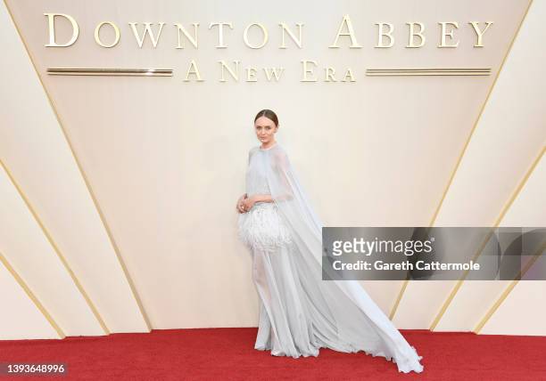 Laura Haddock attends the world premiere of "Downton Abbey: A New Era" at Cineworld Leicester Square on April 25, 2022 in London, England.