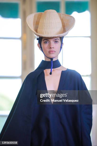 Model walks the runway during the Julia y Renata show as part of the Mercedes-Benz Fashion Week Mexico 2022 - Day 1 at Casa Del Lago on April 25,...