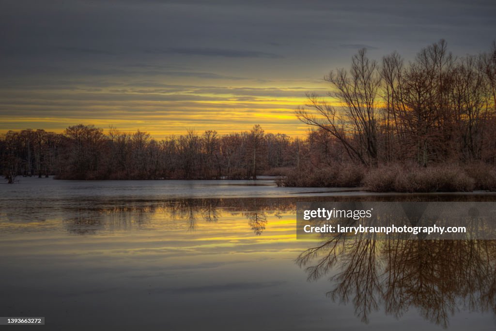 Winter Evening on Horseshoe Lake