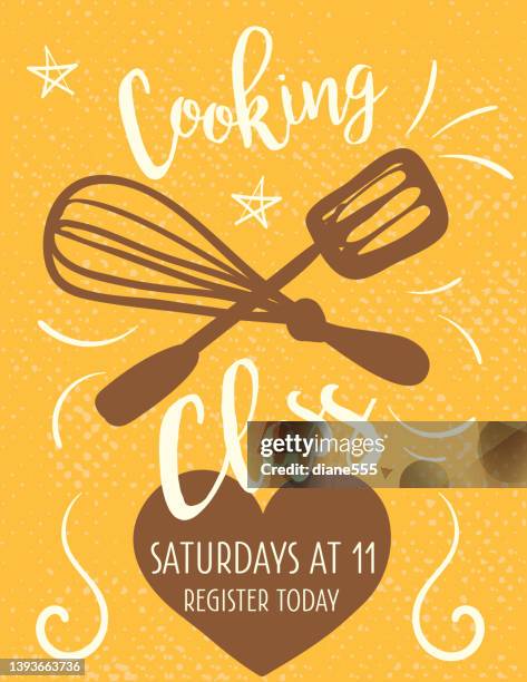 cooking class poster template with room for text - cooking class stock illustrations