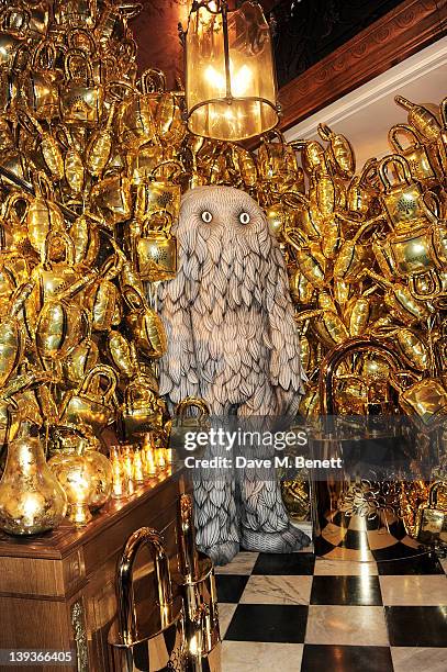 General view of the atmosphere at a dinner following the Mulberry Autumn/Winter 2012 show during London Fashion Week at The Savile Club on February...