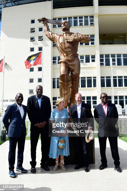 Sophie, Countess of Wessex and Prince Edward, Earl of Wessex with former West Indies cricketers Sir Vivian Richards and Sir Curtly Ambrose and Sir...