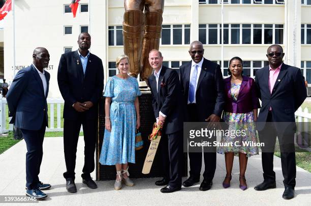 Sir Vivian Richards, Sir Curtly Ambrose, Sophie, Countess of Wessex and Prince Edward, Earl of Wessex, Sir Rodney Williams, Governor-General of...