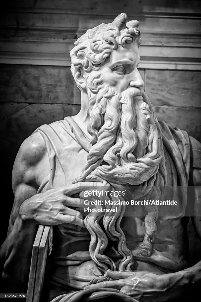 Basilica di San Pietro in Vincoli, the Tomb of Julius II by Michelangelo Buonarroti, the statue of Mosè (Moses)