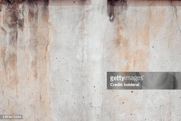 textured old weathered grunge white wall in bright sunlight - damaged concrete stock pictures, royalty-free photos & images