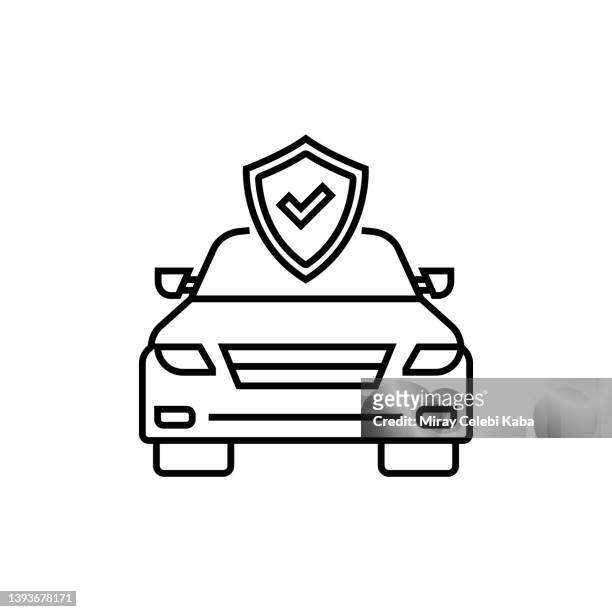 ilustrações, clipart, desenhos animados e ícones de ícone da linha de seguros de carros - insurance agent