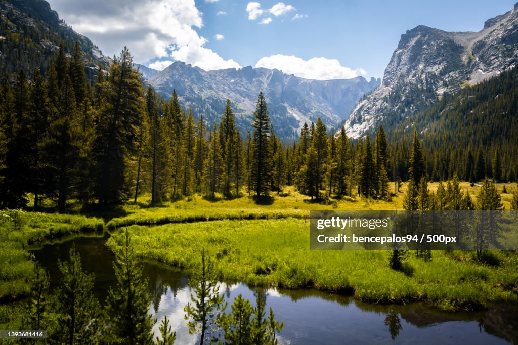 Little Yosemite,Scenic view of lake and mountains against sky,Colorado,United States,USA