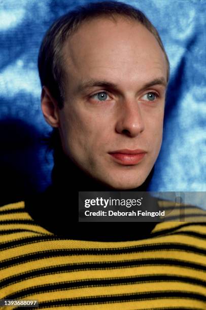 Deborah Feingold/Corbis via Getty Images) Portrait of British Pop and Electronic musician & producer Brian Eno as he poses in his loft, New York, New...