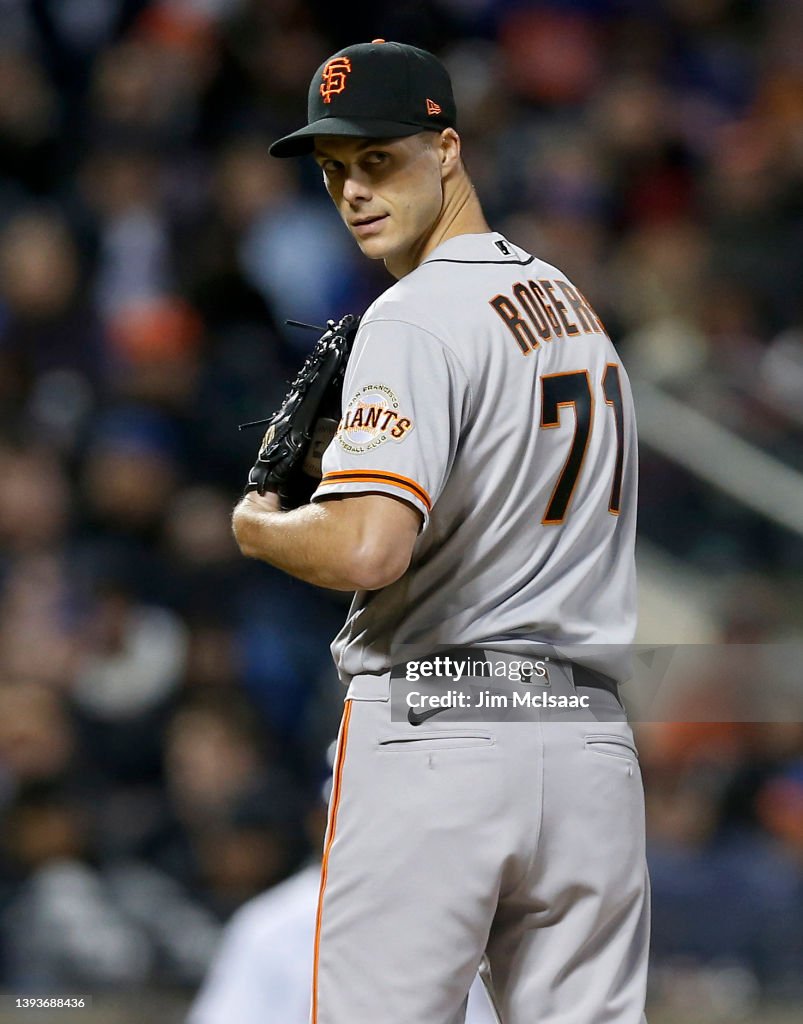 Tyler Rogers of the San Francisco Giants in action against the New