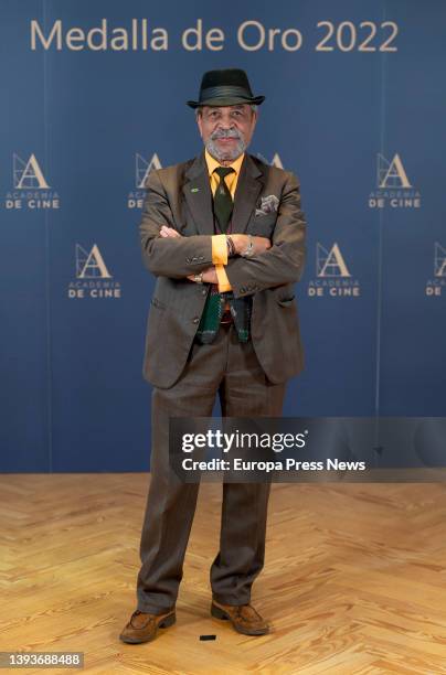 An actor poses at the photocall for the 2022 Gold Medal of the Academy of Cinema, at the Academy of Cinema, April 25 in Madrid, Spain. Argentine...