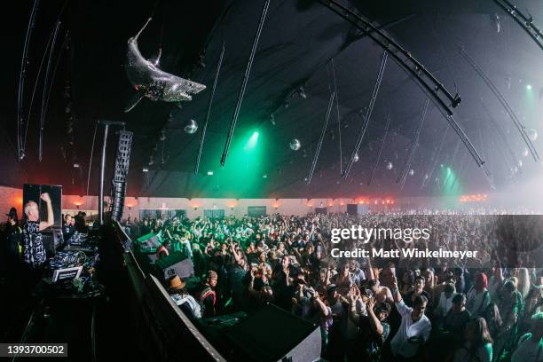 Fatboy Slimperforms onstage at the YumaTent at the 2022 Coachella Valley Music And Arts Festival on April 24, 2022 in Indio, California.