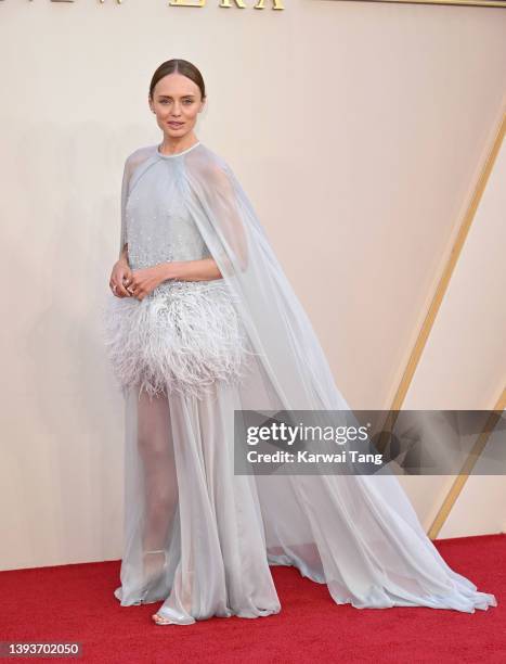 Laura Haddock attends the World Premiere of "Downton Abbey: A New Era" at Cineworld Leicester Square on April 25, 2022 in London, England.