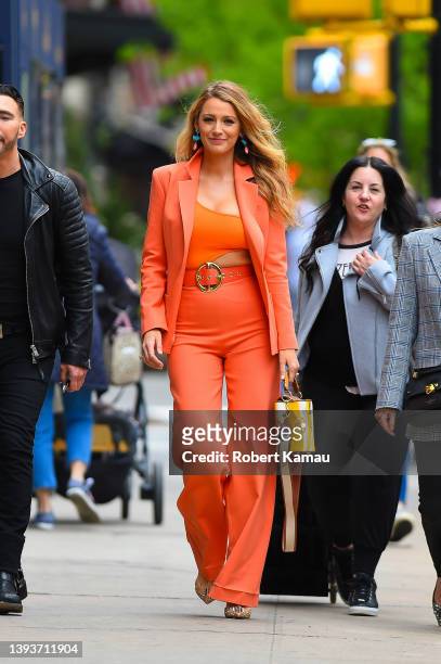 Blake Lively is seen in Manhattan on April 25, 2022 in New York City.