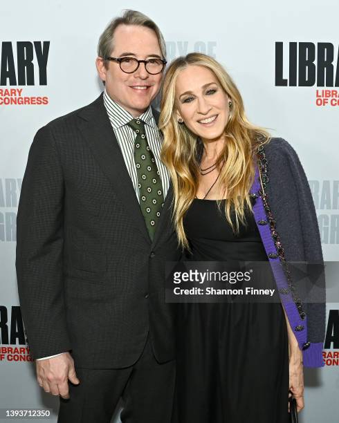 Actors Matthew Broderick and Sarah Jessica Parker attend A Conversation with Sarah Jessica Parker and Matthew Broderick at the Library of Congress on...