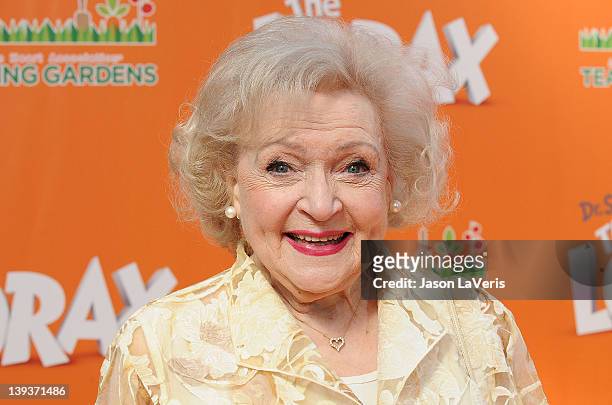 Actress Betty White attends the premiere of Dr. Seuss' "The Lorax" at Universal Studios Hollywood on February 19, 2012 in Universal City, California.
