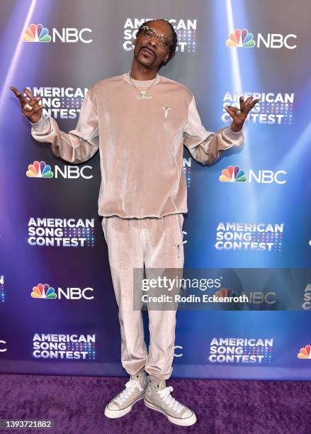 Snoop Dogg attends NBC's "American Song Contest" Semi-Finals at Universal Studios Hollywood on April 25, 2022 in Universal City, California.
