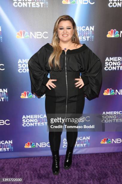 Kelly Clarkson attends the NBC's "American Song Contest" Semi-Finals Red Carpet at Universal Studios Hollywood on April 25, 2022 in Universal City,...