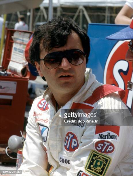 Racer Bruno Giacomelli of Monte Carlo at Toyota Long Beach Grand Prix race, April 13, 1985 in Long Beach, California.