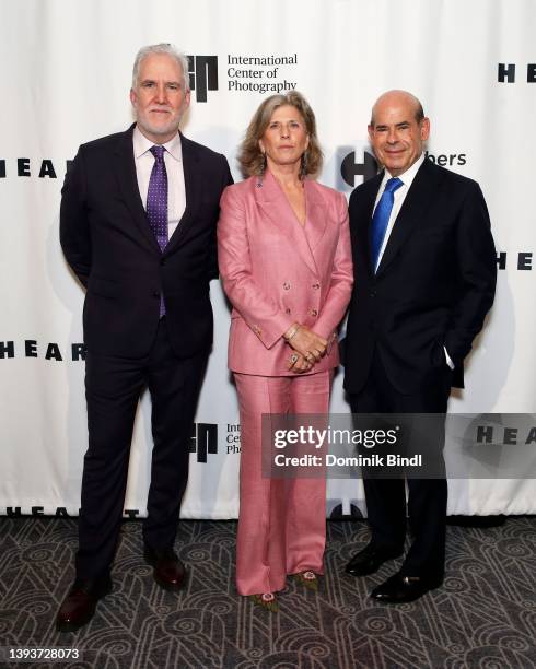 David E. Little, Caryl S. Englander and Jeffrey A. Rosen attend the 2022 ICP Infinity Awards at The Ziegfeld Ballroom on April 25, 2022 in New York...
