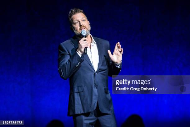 American filmmaker David Leitch speaks onstage at the CinemaCon opening night and Sony Pictures Entertainment presentation during CinemaCon 2022 at...