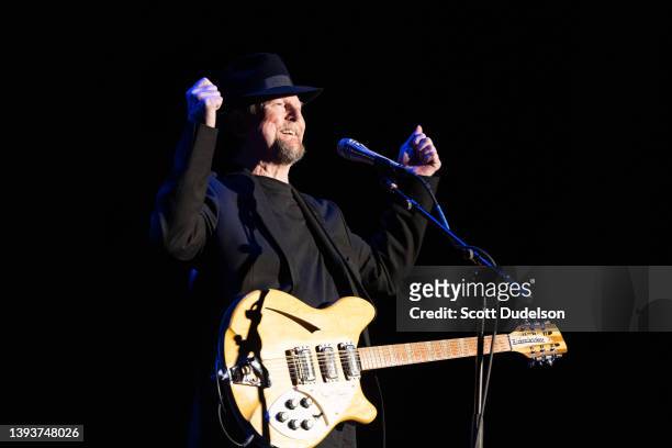 Musician Roger McGuinn, founder of The Byrds, performs onstage at Lisa Smith Wengler Center for the Arts at Pepperdine on April 25, 2022 in Malibu,...