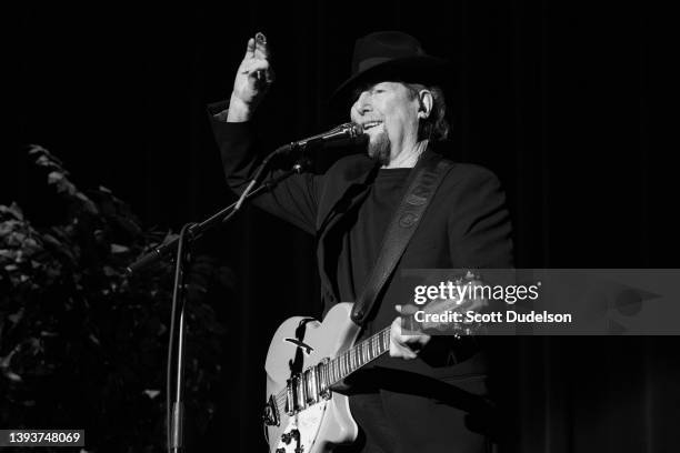 Musician Roger McGuinn, founder of The Byrds, performs onstage at Lisa Smith Wengler Center for the Arts at Pepperdine on April 25, 2022 in Malibu,...