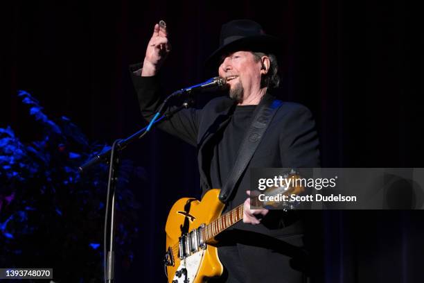 Musician Roger McGuinn, founder of The Byrds, performs onstage at Lisa Smith Wengler Center for the Arts at Pepperdine on April 25, 2022 in Malibu,...