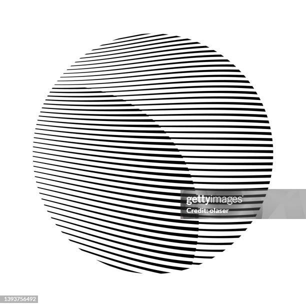 dual abstract striped circle planet - two objects stock illustrations