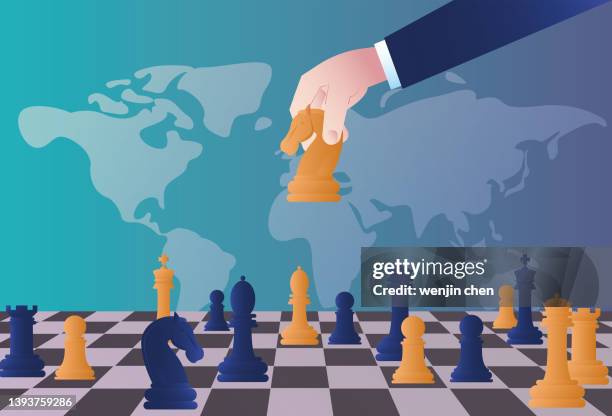 Two people plays chess online Royalty Free Vector Image