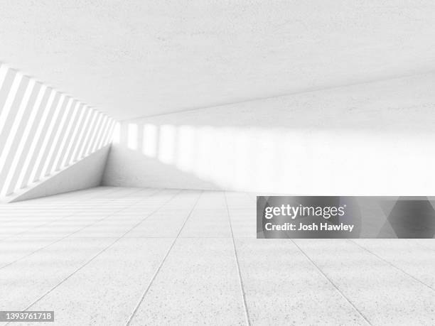 futuristic empty room, 3d rendering - white room empty stock-fotos und bilder