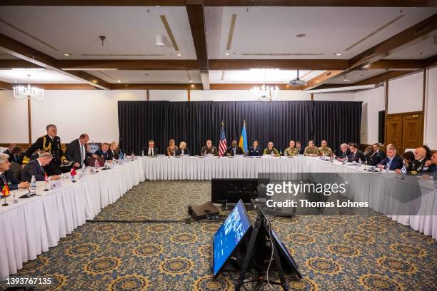 General view as German Federal Minister of Defence Christine Lambrecht, U.S. Chairman of the Joint Chiefs of Staff Gen. Mark A. Milley, U.S....