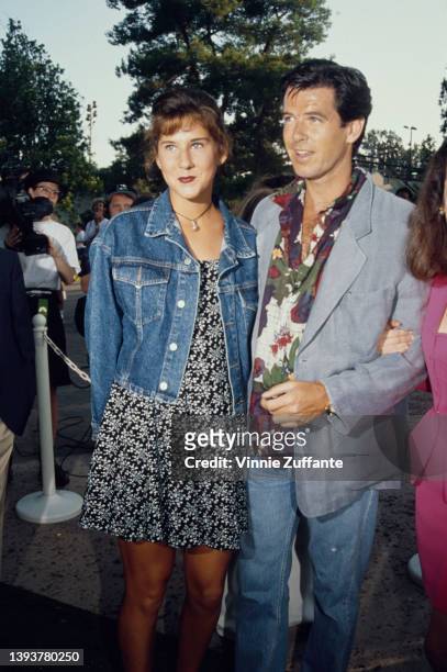 Serbian tennis player Monica Seles and Irish actor Pierce Brosnan attend the 'An Evening at the Net' benefit, held at the Los Angeles Tennis Club,...
