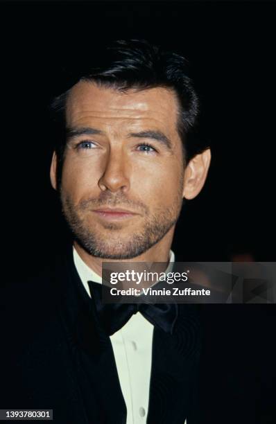 Irish actor Pierce Brosnan attends the 49th Annual Golden Globe Awards, held at the Beverly Hilton Hotel in Beverly Hills, California, 18th January...