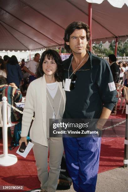 American actress Sally Field and Irish actor Pierce Brosnan attend the inaugural Revlon Run/Walk for Women's Cancer Research, held at 20th Century...