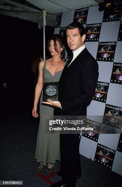 American journalist Keely Shaye Smith and her partner, Irish actor Pierce Brosnan attend the 2nd Annual Blockbuster Entertainment Awards, held at...