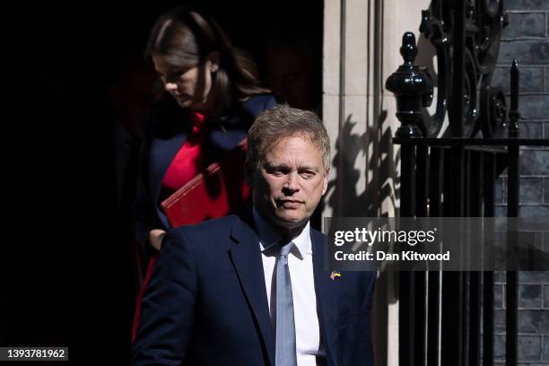 Ecretary of State for Transport Grant Shapps leaves Downing Street after a cabinet meeting on April 26, 2022 in London, England. The prime minister...