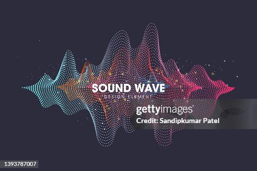 Sound waves. Dynamic effect. Vector illustration with particle. Sound waves. Dynamic effect. Vector illustration with particle.
