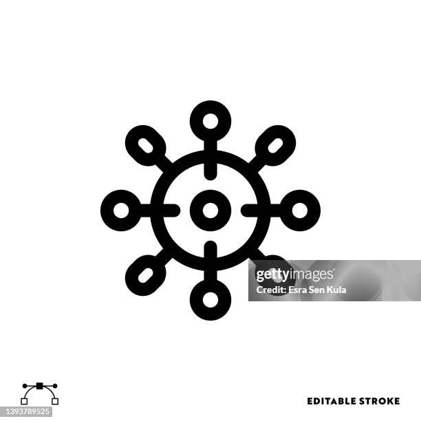 virus line icon design with editable stroke. suitable for web page, mobile app, ui, ux and gui design. - boost immune system stock illustrations