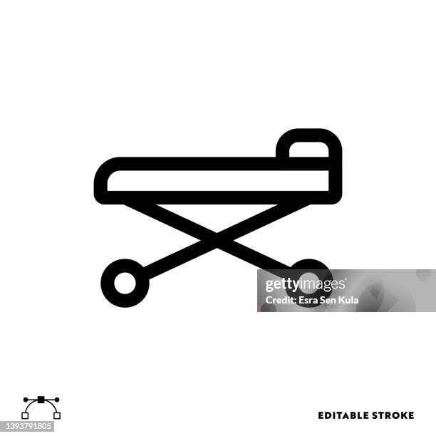 stretcher icon design with editable stroke. suitable for web page, mobile app, ui, ux and gui design. - mobile phone bed stock illustrations