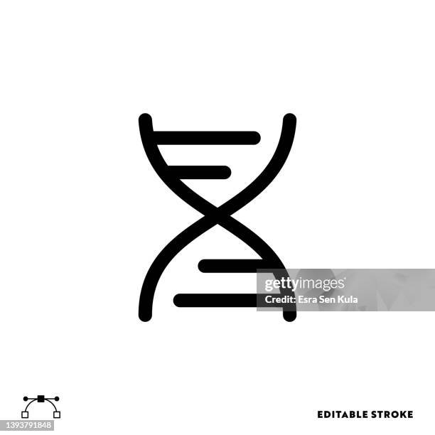 dna spiral icon design with editable stroke. suitable for web page, mobile app, ui, ux and gui design. - dna spiral stock illustrations