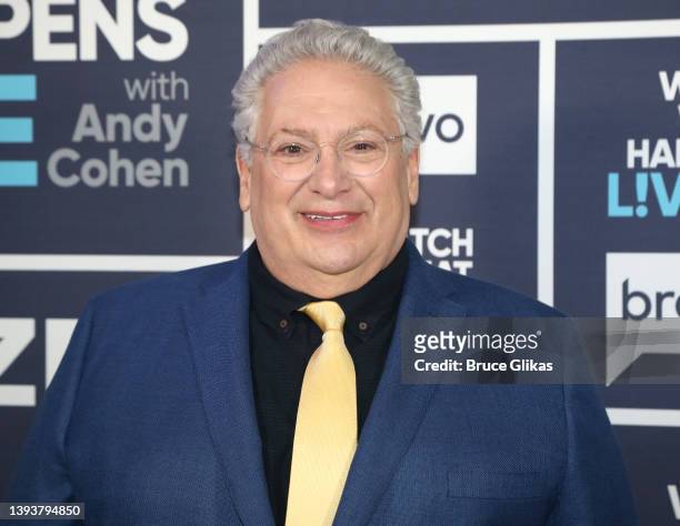 Harvey Fierstein poses backstage at Watch What Happens Live with Andy Cohen at The Bravo Clubhouse on April 24, 2022 in New York City.