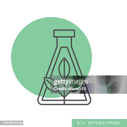 Leaf Bottle - Environment Thin Line Icon Leaf Bottle - Environment Thin Line Icon