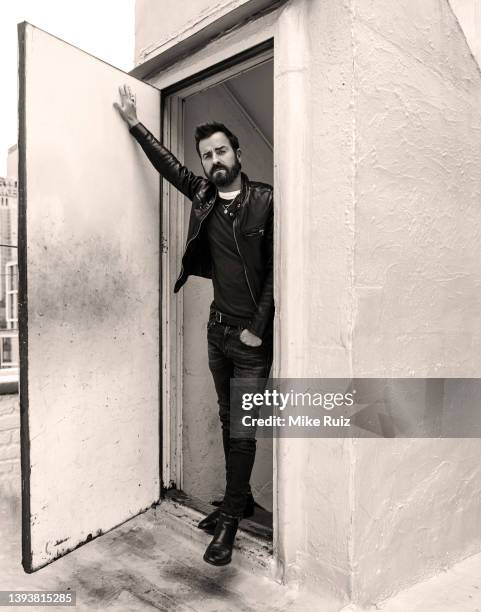 Actor Justin Theroux is photographed for L'Officiel Australia on April 1, 2021 in New York City.