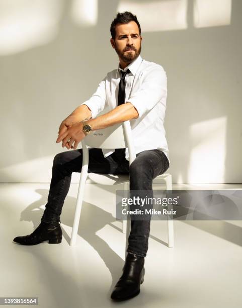Actor Justin Theroux is photographed for EMMY Magazine on February 2, 2021 in New York City.