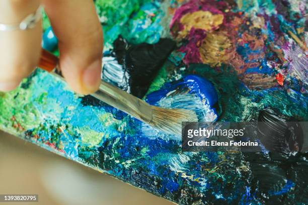 texture of painted colored canvas. - wabi sabi 個照片及圖片檔