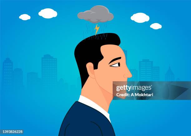 man and stress - dizzy man stock illustrations