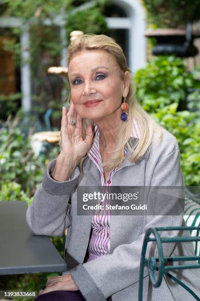 Barbara Bouchet, Godmother of the 37th Lovers Film Festival poses for photo on April 26, 2022 in Turin, Italy.